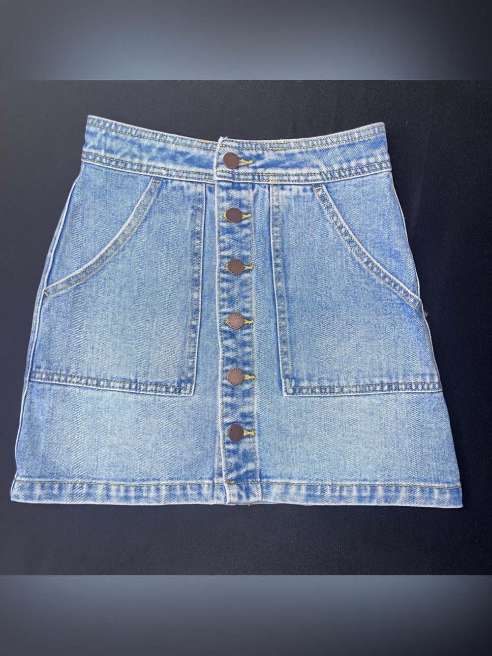 O'Neill Maude Denim Button-Front Mini Skirt Size 24